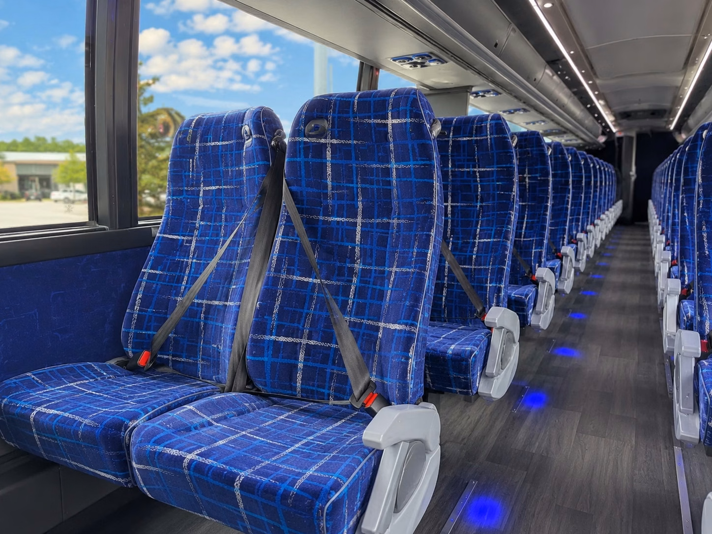 56 passenger charter bus inside