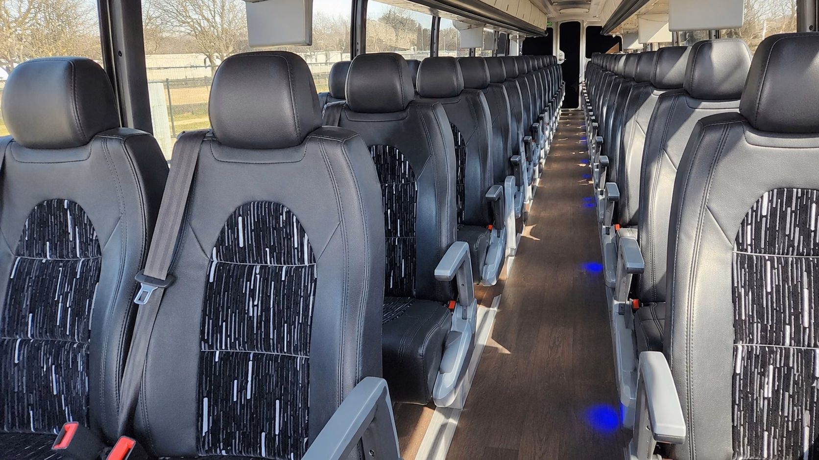 56 passenger charter bus interior